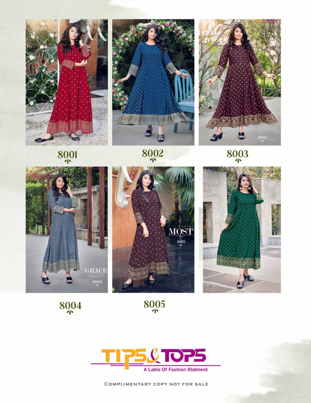 Tips Tops Monalisa 8 Latest Fancy Ethnic Wear Rayon Anarkali Kurti Collection